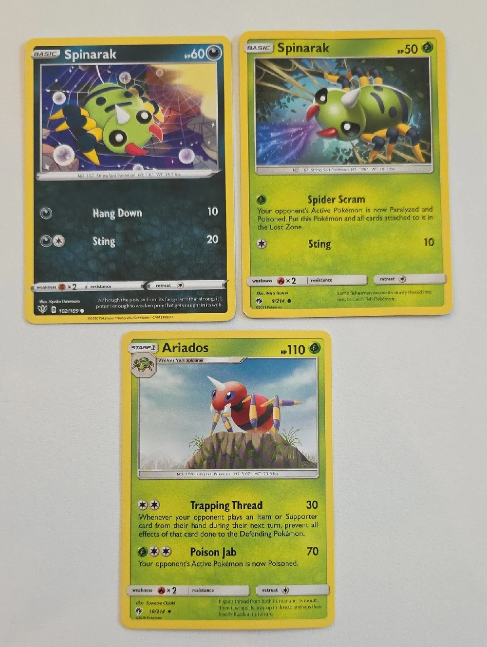 Pokemon Ariados Spinarak Trading Card